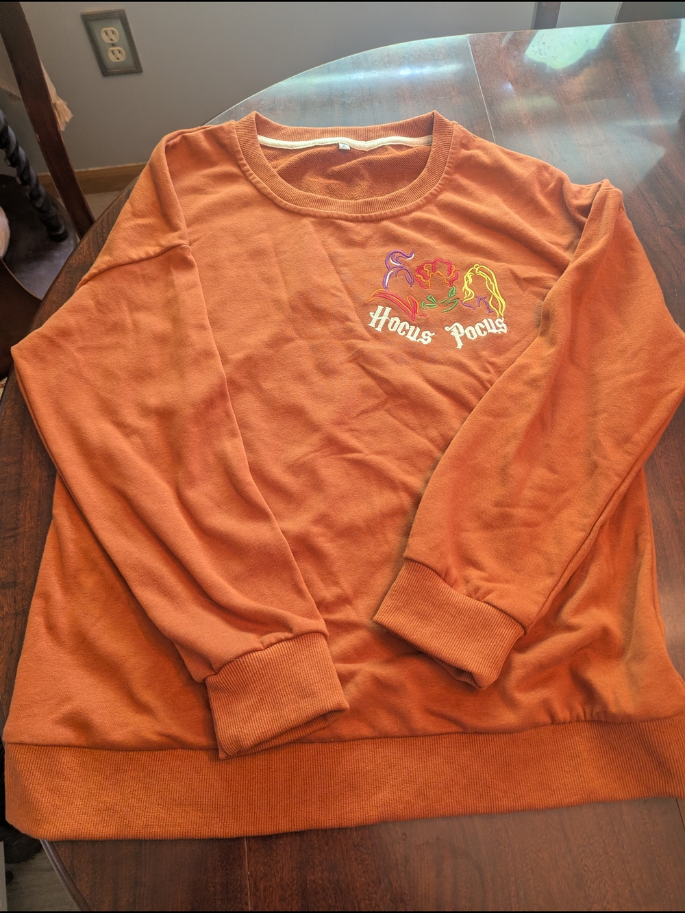 Hocus Pocus Sweater Women’s Size XL Orange Sweatshirt Long Sleeve Crew Neck